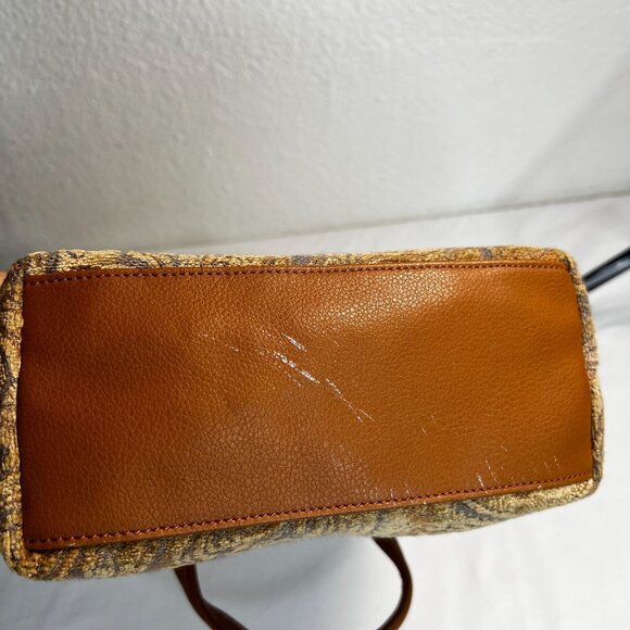 Fossil Chenille Tapestry Paisley Bag Boho Crossbody Top Handle Convertible Brown - Picture 13 of 15